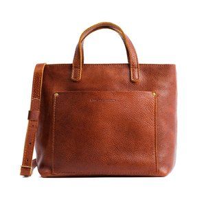 Portland Leather Medium Crossbody Tote Zipper (Nutmeg)